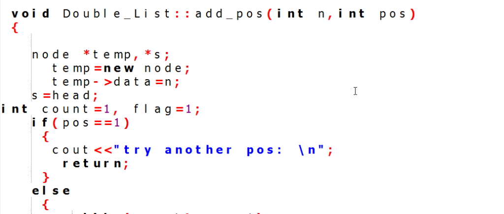 double linked list insert node at middle