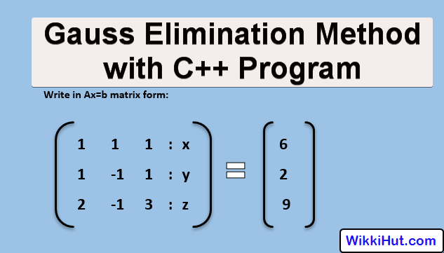 Gauss Elimination Method C++ Program Algorithm & Example