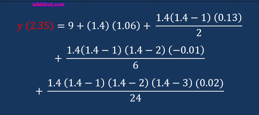 Newton Forward Difference Interpolation C++ formula