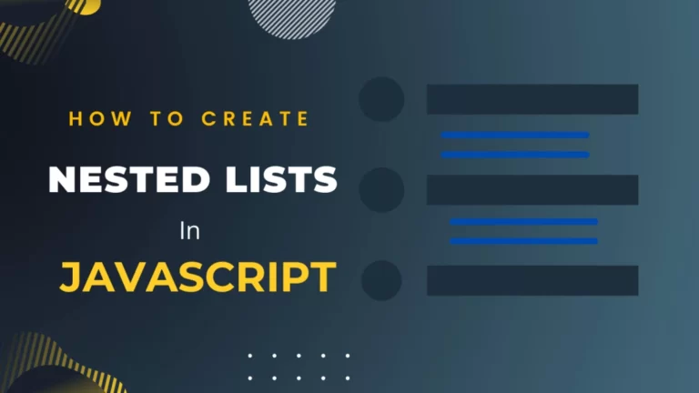 How To Create Nested Lists In JavaScript