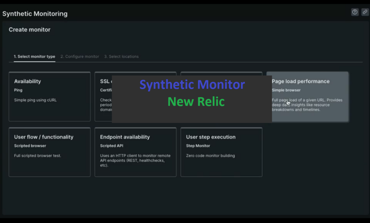 set synthetic monitor type in new relic 