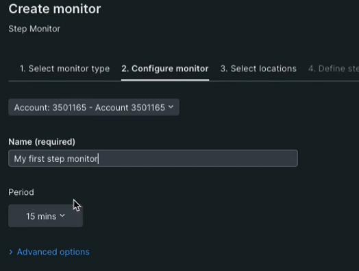 set frequency in synthetic monitor new relic